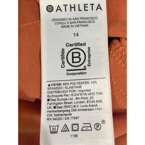 Athleta Womens Sleeveless Rust Orange Romper Size 14 - Picture 9 of 15